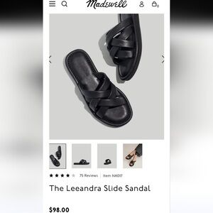 Madewell Leeandra Woven Sandals Black leather Like New